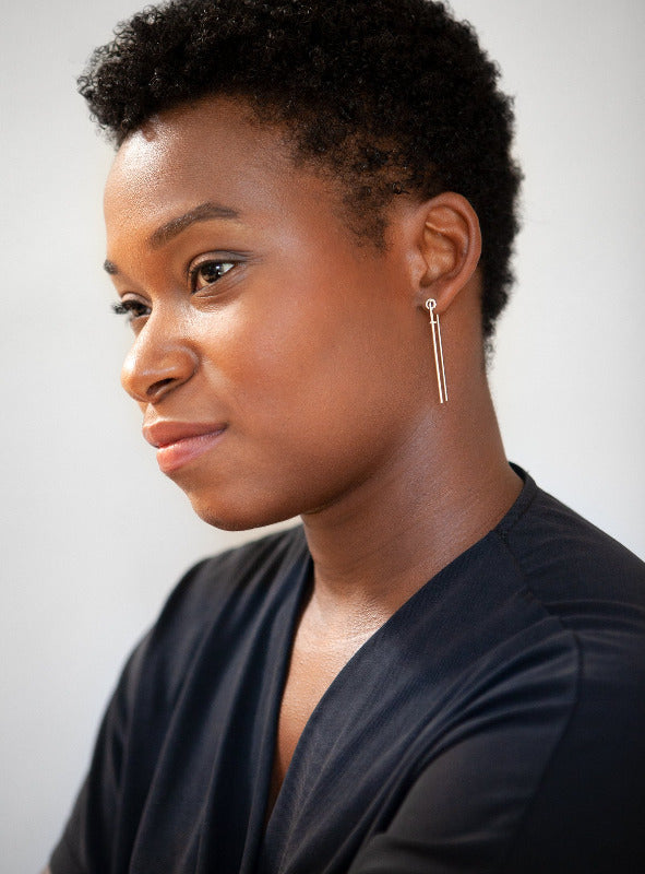 Double bar outlet earrings