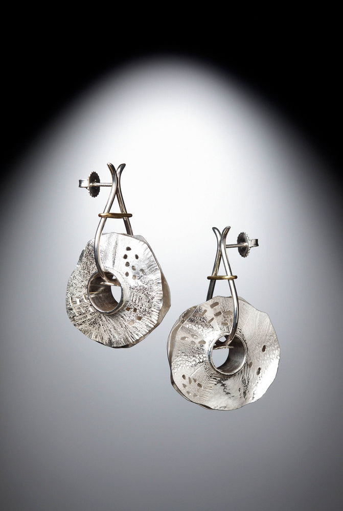 Sterling silver and 18-carat yellow gold earrings