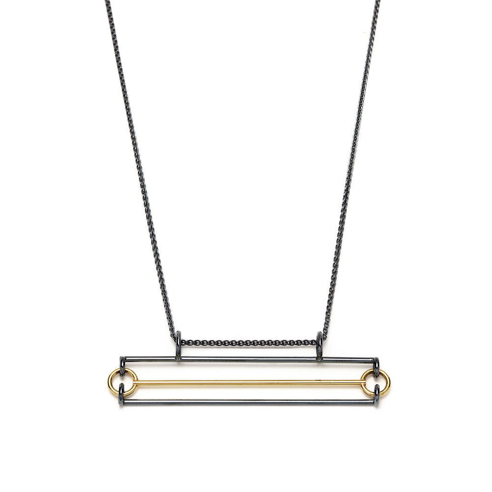 Axel-bis Triple-bar Pendant with Chain