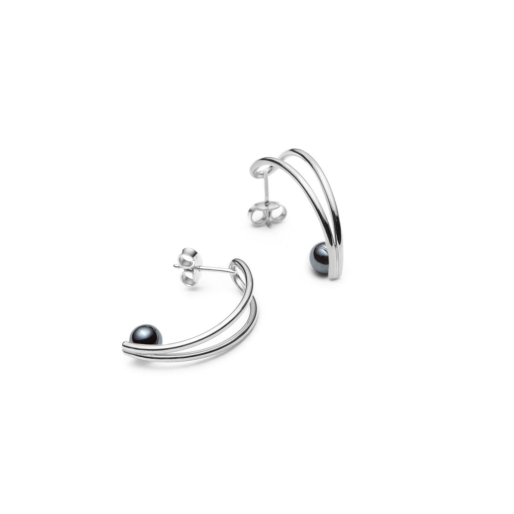 Perrine silver and hematite earrings