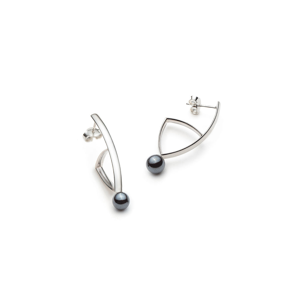 Les boucles d'oreilles Léa version hématite